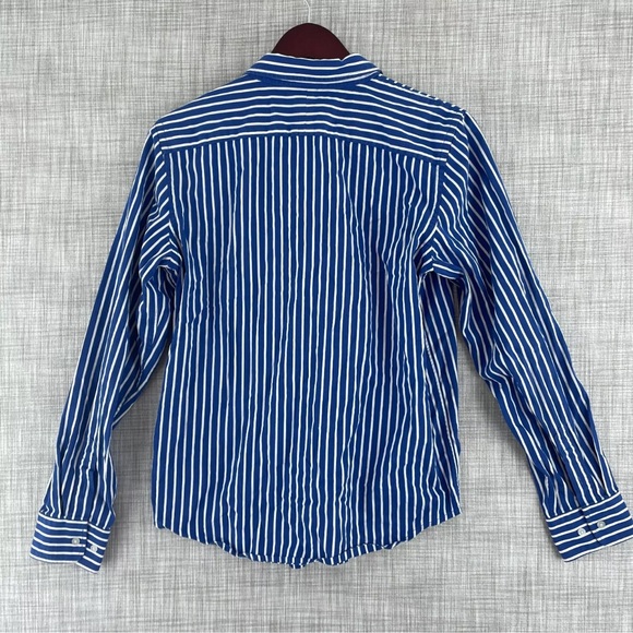 Ralph Lauren Shirt Long Sleeve Button Down Womens M striped blue - Picture 5 of 10